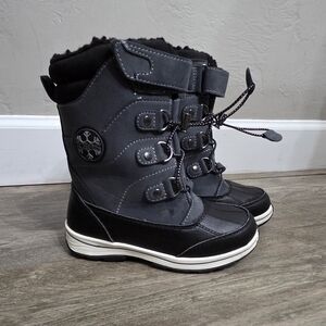 totes Black and Gray Kids Snow Boots